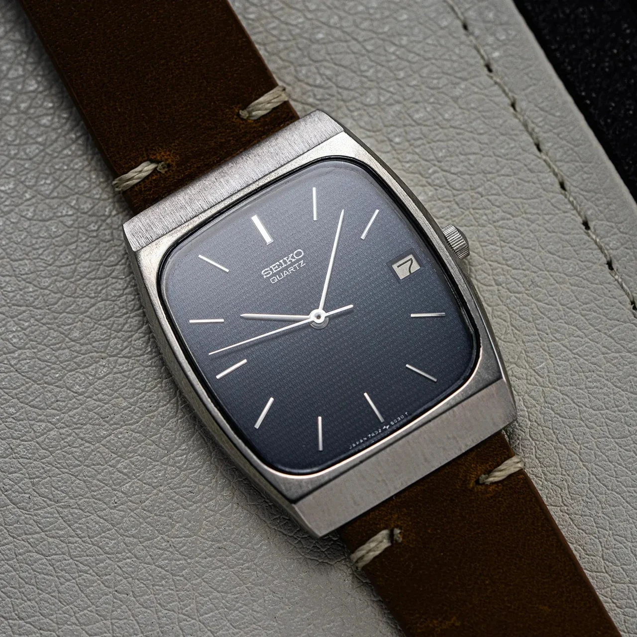 Seiko Cal. 7432, Men’s Quartz Vintage Watch, 1984 7432-5020, Cal. 7432, Men’s Quartz Vintage Watch, 1984 30 mm kol saati