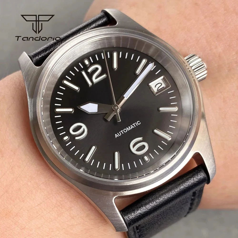 Tandorio Pilot Watch TD104 Seiko NH35 Automatic Date 20atm Sapphire glass001 36 mm kol saati