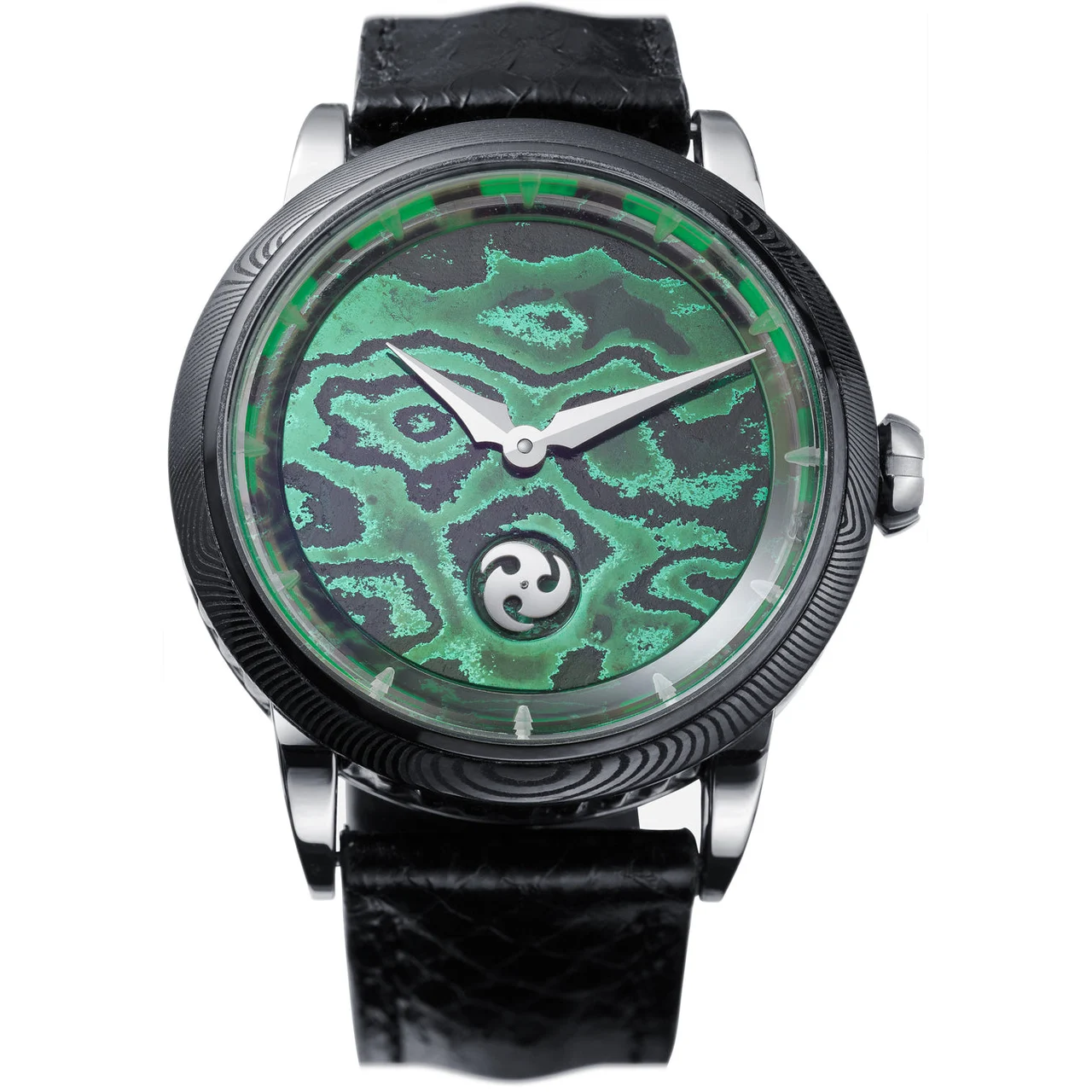 GoS Norrsken Northern Lights Damascus Dial Black Damascus Case norrsken-damascus kol saati