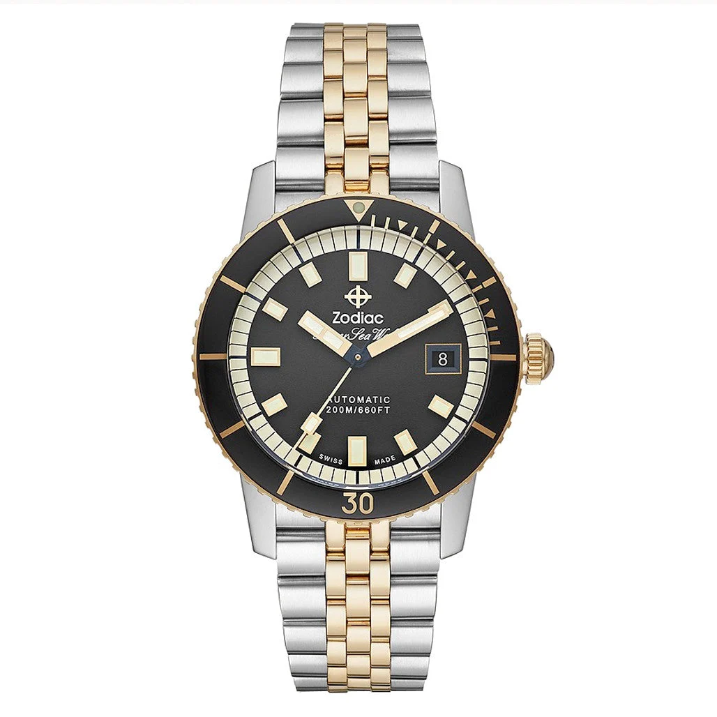 Zodiac Super Sea Wolf Automatic Stainless Steel Watch #ZO9271 kol saati