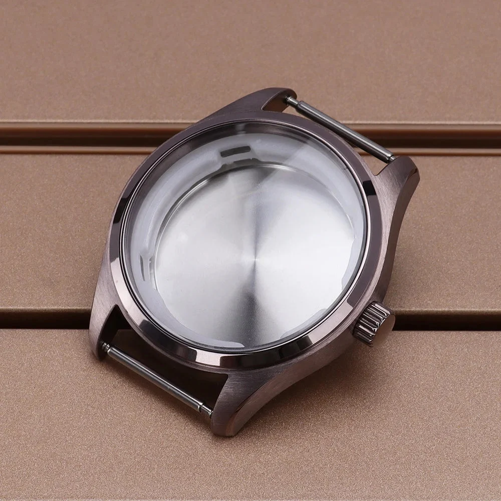 Tandorio Watches Pilot Watch Case Brushed Design 316L Stainless Steel For Seiko NH35 NH36 NH34/38 ETA2824 PT5000Movement 10ATM Watch Parts 12000055890449728 40 mm kol saati