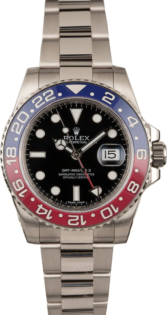 Rolex GMT Master II Ref 116719BLRO White Gold Pepsi 116718BLRO 40 mm kol saati