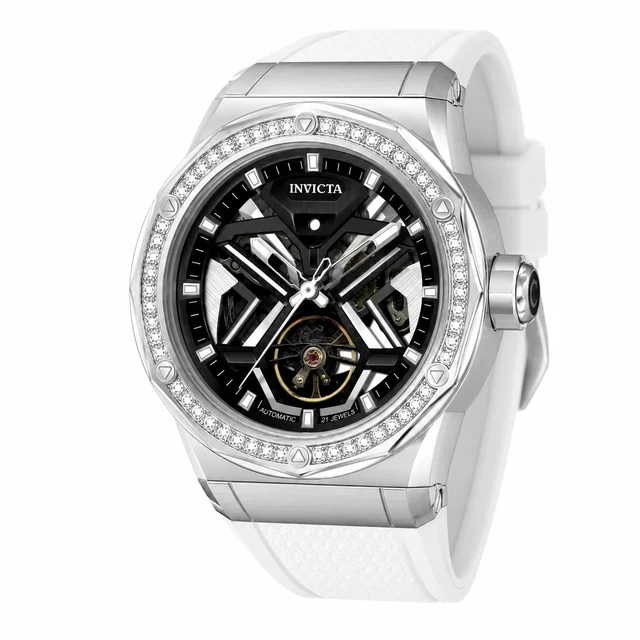 Invicta Objet D Art Diamond Automatic Watch - 45mm, White with Interchangeable Strap (7013