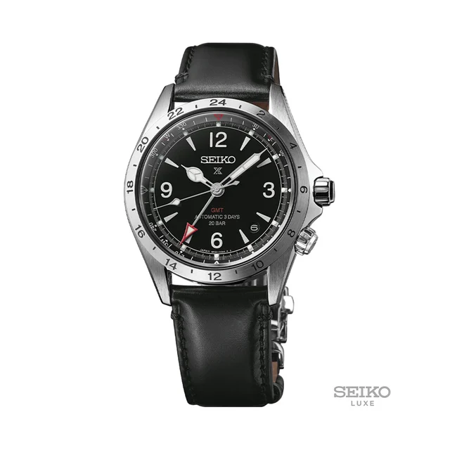 Seiko Prospex Alpinist GMT 39.5mm - Black on Leather Strap SPB379 kol saati