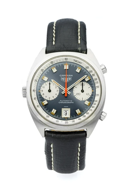 Heuer Carrera HEUER CARRERA REF. 1153 CHRONOGRAPH STEEL Very fine and rare, self-winding,