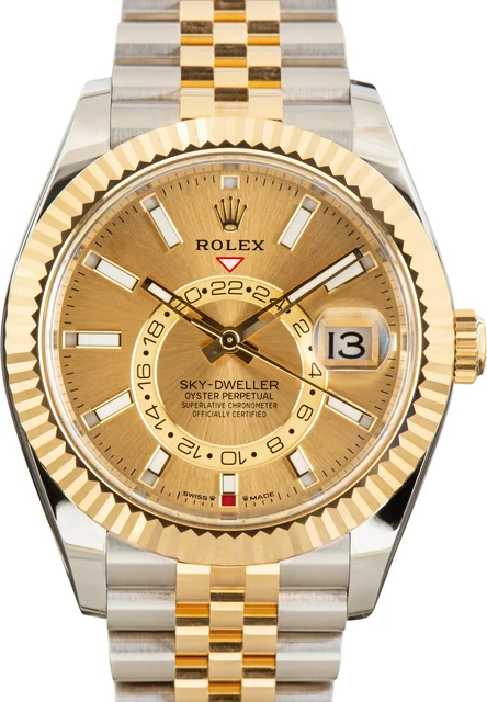 Rolex Jubilee Sky-Dweller Ref 336933 Champagne Dial kol saati