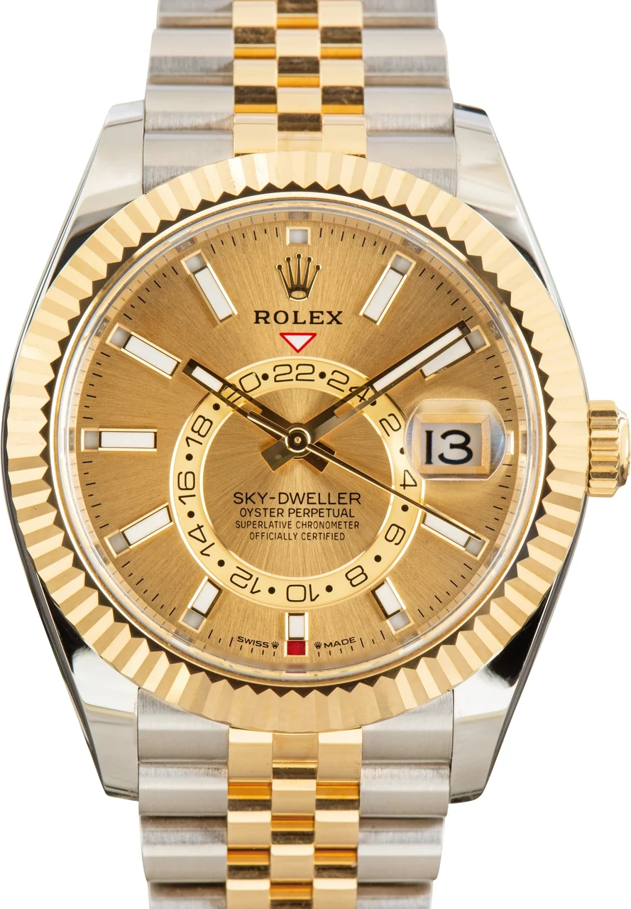 Rolex Jubilee Sky-Dweller Ref 336933 Champagne Dial 42 mm kol saati