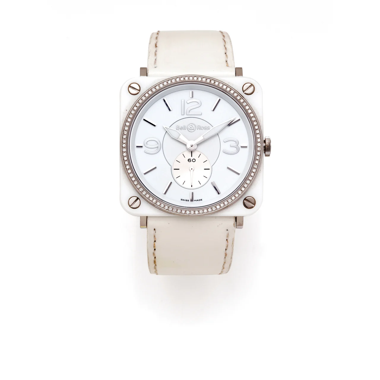 Bell & Ross Ref.Brs-98-Wcs White Ceramic, Stainless Steel And Diamond Set kol saati