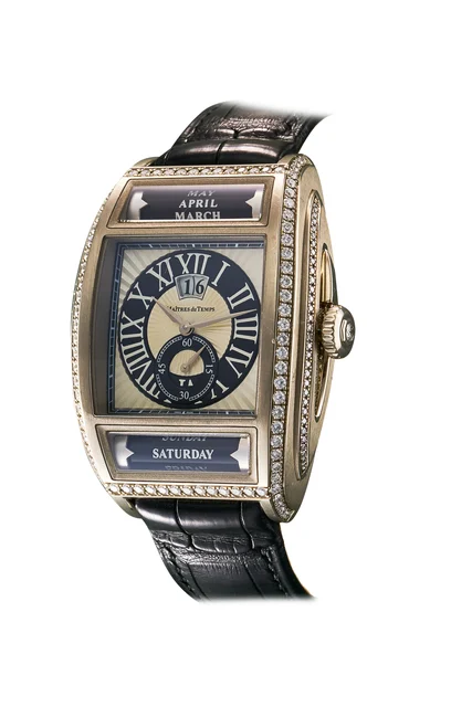 Maitres Du Temps Ref. C3R.55.00.580.18-C2, triple calendar, black and white dial; "Chapter