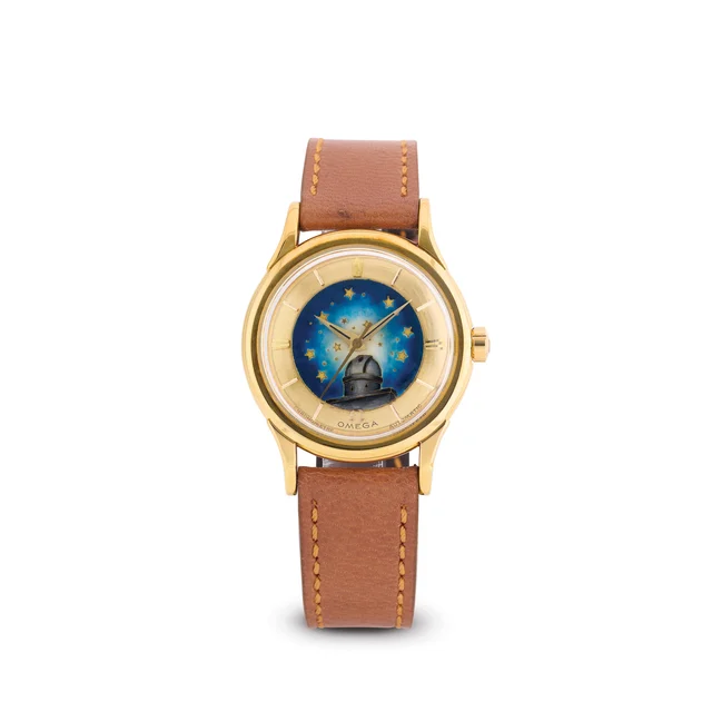 OMEGA OMEGA, REF. 2582/ 2583 SC, CONSTELLATION, CUSTOM-MADE CONSTELLATION ENAMEL DIAL, 18K