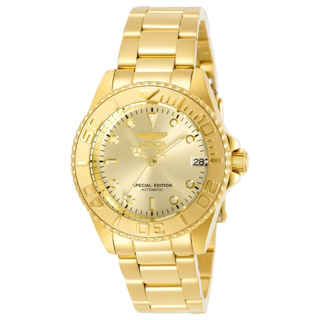 Invicta Pro Diver Automatic Watch - 36mm, Gold (30608) kol saati
