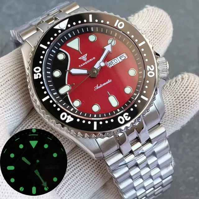 Tandorio Skx Mod NH35A TD217A Diver Watch 41mm 3.8 Crown 120 Clicks Bezel 20bar Sapphire 1