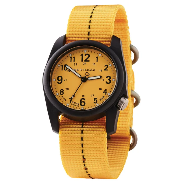 Bertucci Plus Field Watch with Pro-Yellow Dial #11120 kol saati
