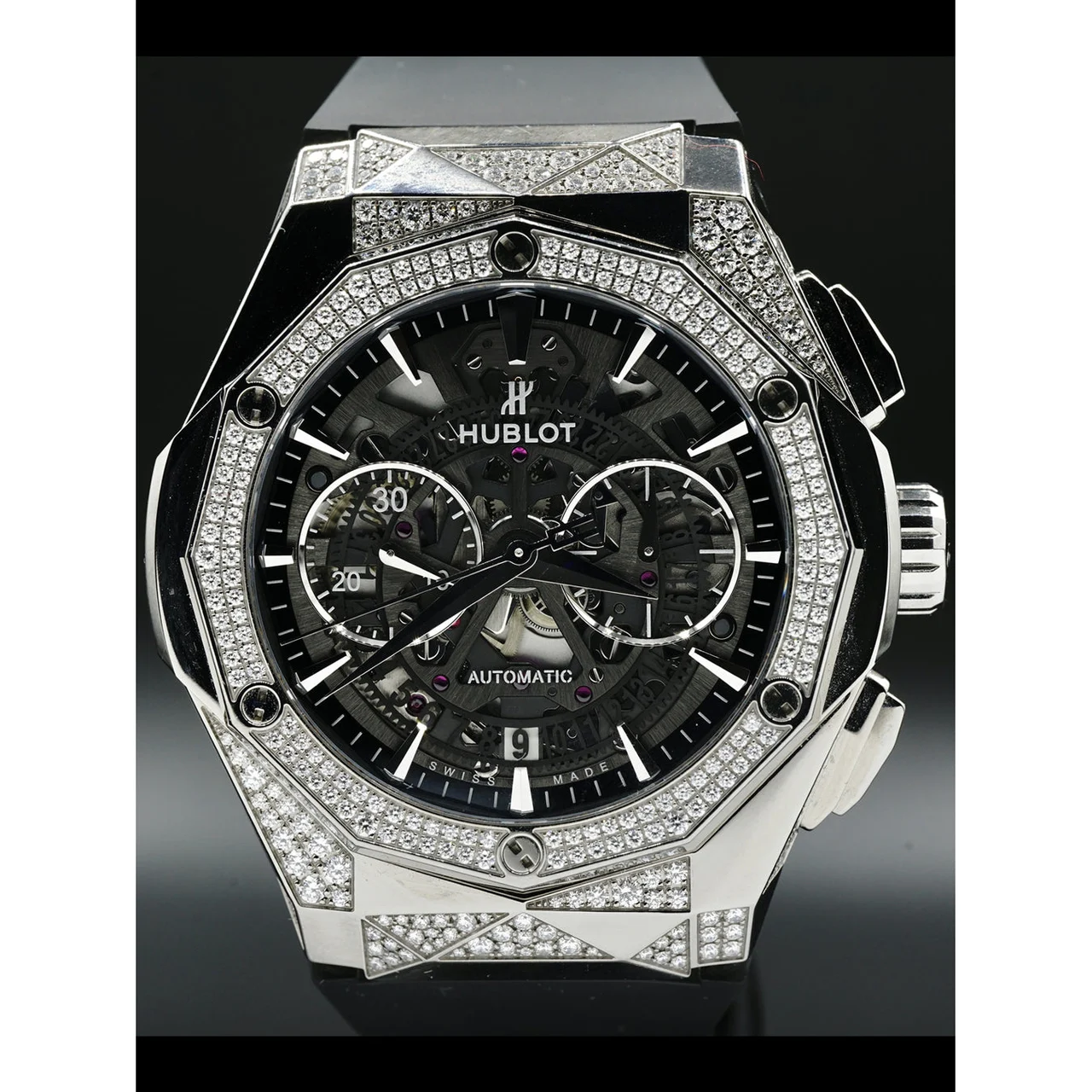Hublot Classic Fusion Aerofusion Chronograph Orlinski Titanium Alternative Pave 525.NX.0170.RX.1804.ORL18 210000026106 45 mm kol saati