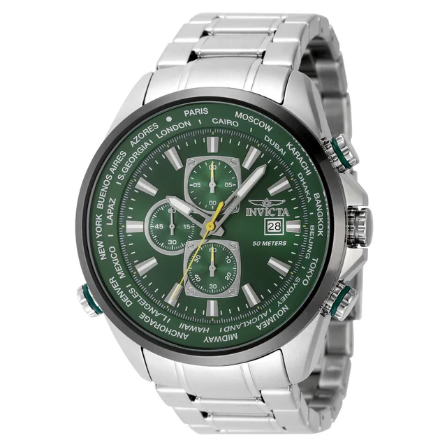 Invicta Aviator Interceptor Watch - 50mm. Steel (49078) kol saati