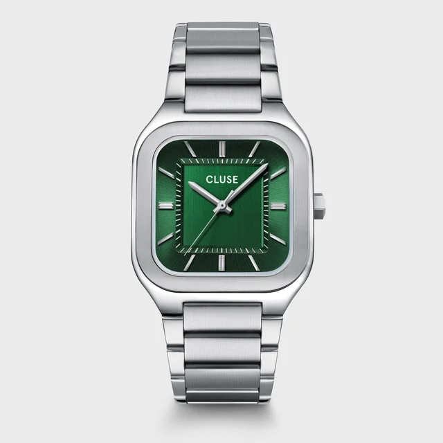 CLUSE Quadrus Watch Steel, Green, Silver Colour CW25702 kol saati