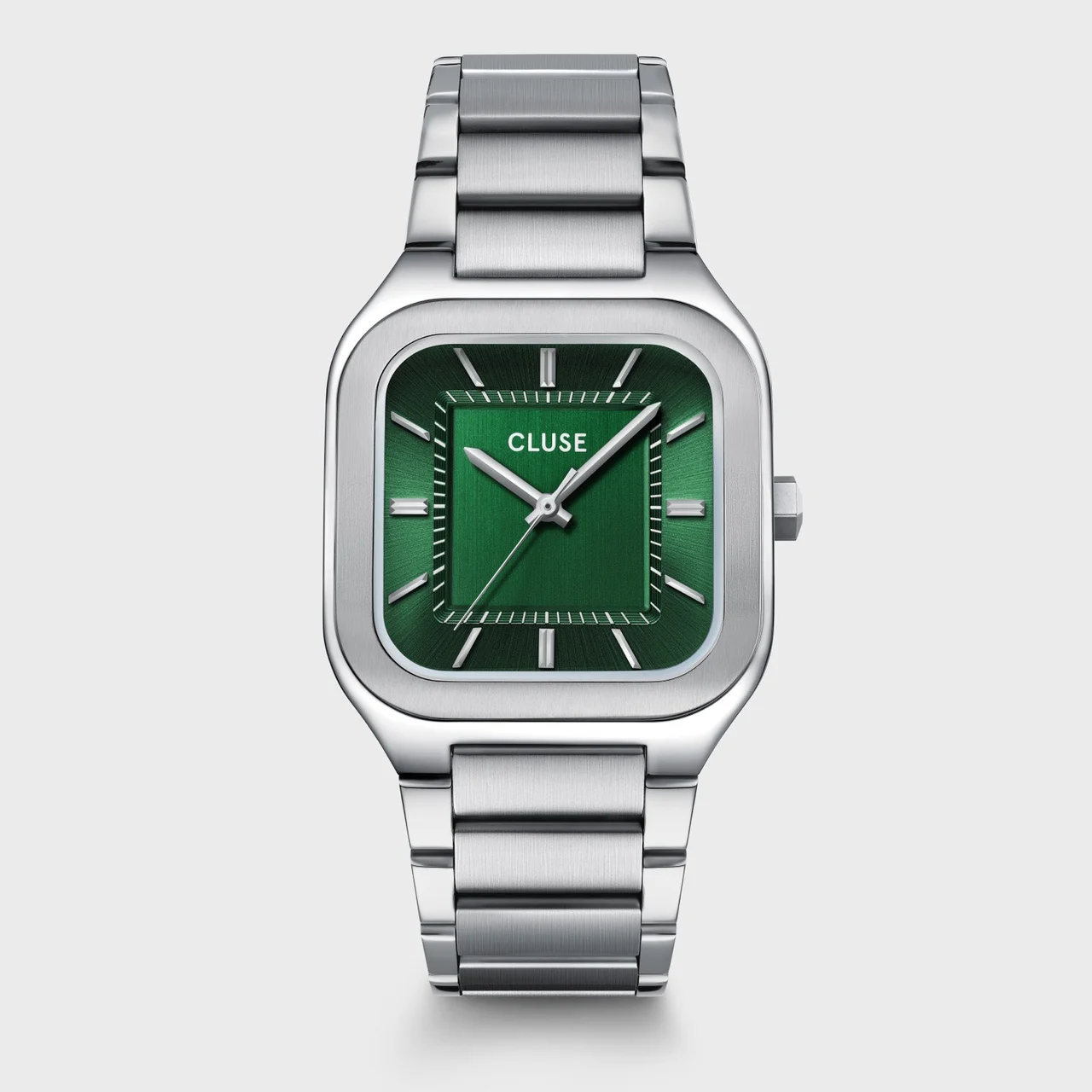 CLUSE Quadrus Watch Steel, Green, Silver Colour CW25702 kol saati