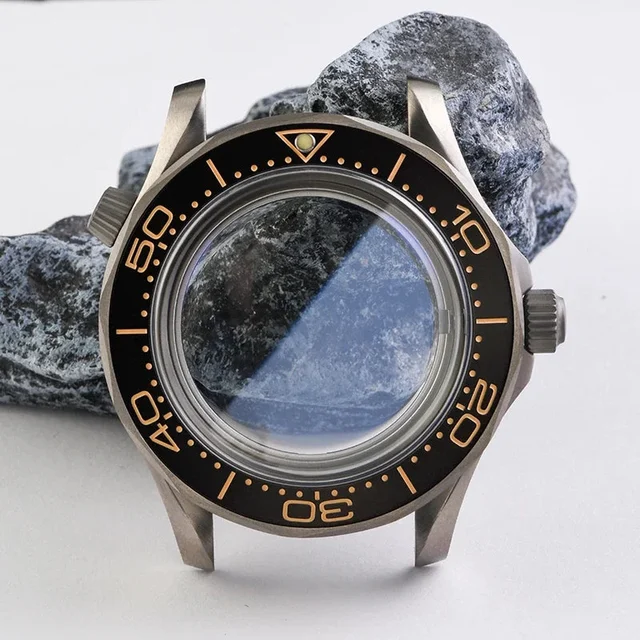 Tandorio Watches Titanium Seamaster Watch Case Sapphire Glass 20ATM For NH35NH36 Automatic