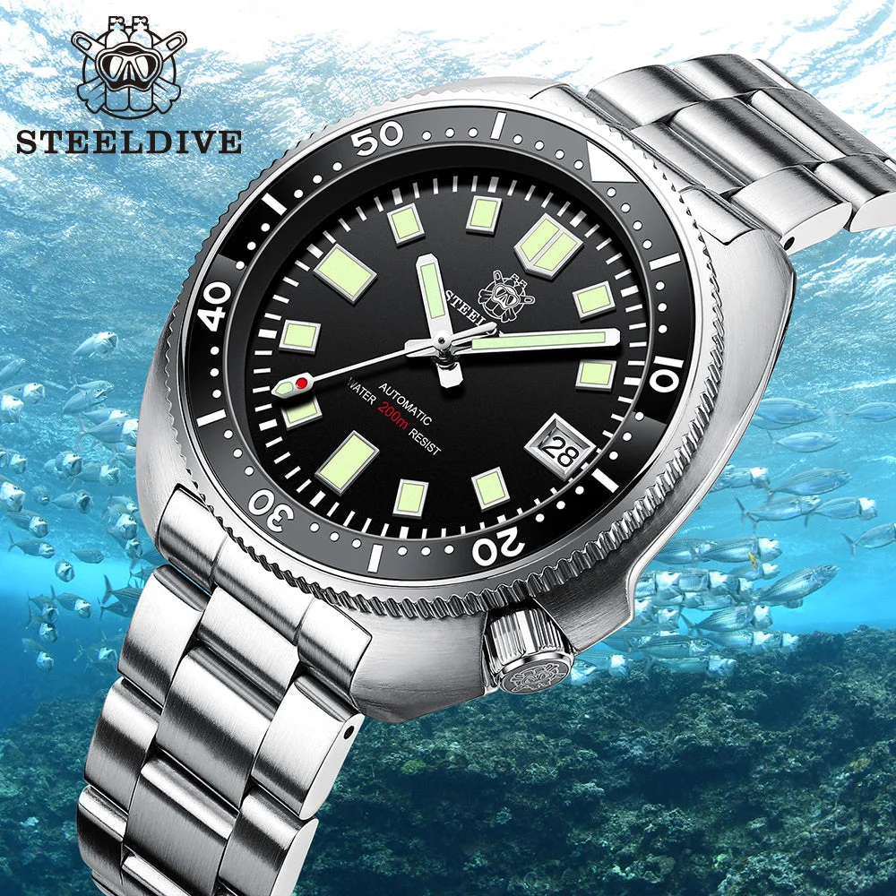 steeldive Turtle Diver Watch 二手代发-Shelley-,8705,3956, 46.8 mm kol saati