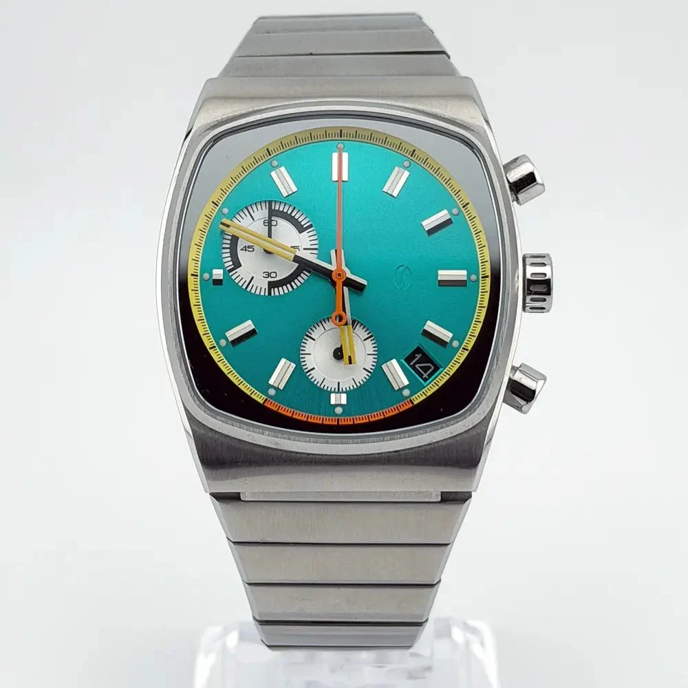 Brew Metric Green Dial | 36mm Meca-Quartz Chronograph | Stainless 36 mm kol saati