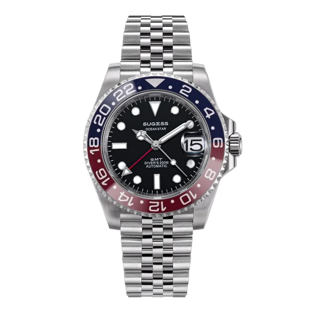 Sugess Red & Blue Bezel GMT Jubilee Bracelet red-blue-bezel-gmt-pepsi-jubilee-bracelet kol