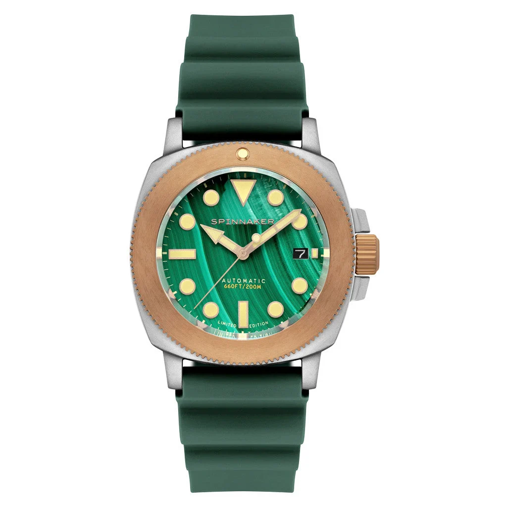 Spinnaker Hull Titanium Bronze Automatic - Lapidary Limited Edition Green Dial #SP-5145-02 kol saati