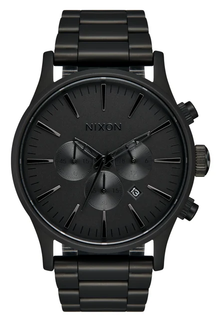 Nixon US Sentry Chrono - All Matte Black/Polished Black A1390-3256-00 kol saati