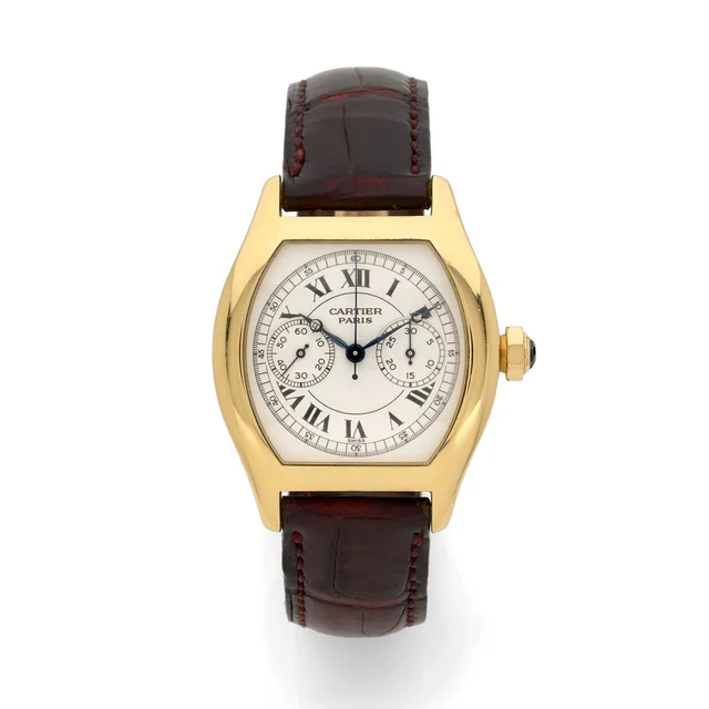 Cartier CARTIER, REF. 2356, TORTUE SINGLE BUTTON CHRONOGRAPH, YELLOW GOLD kol saati