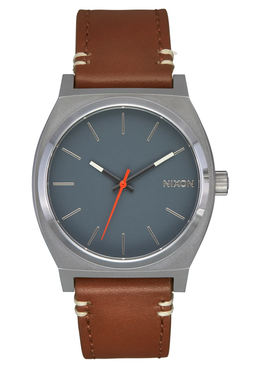 Nixon US Time Teller Leather - Lt Gunmetal / Basalt / Sienna A1373-5195-00 kol saati