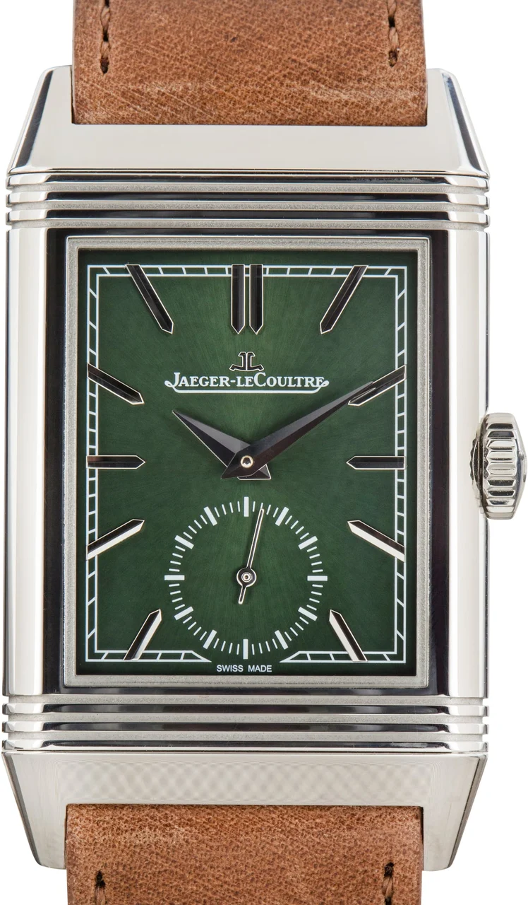Jaeger-Lecoultre Reverso Tribute Monoface Small Seconds Ref Q397843J Green Dial kol saati