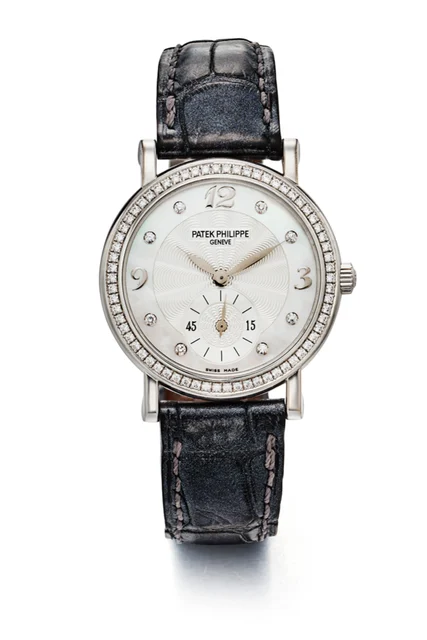 Patek Philippe PATEK PHILIPPE REF. 4959, GUILLOCHÉ DIAMOND-SET WHITE MOTHER- OF-PEARL DIAL