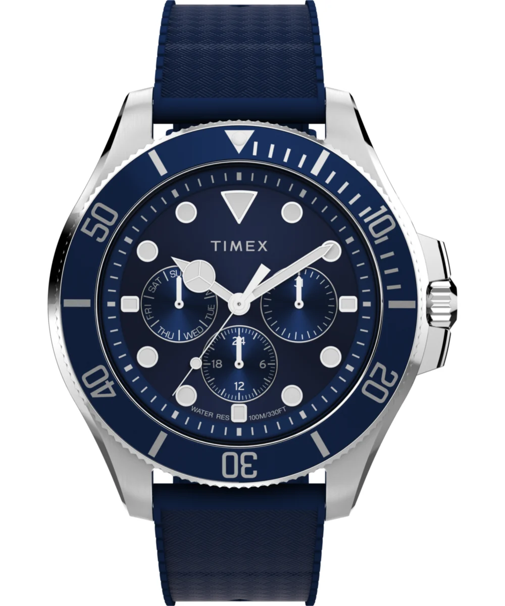 Timex Harborside Coast Multifunction 43mm Synthetic Rubber Strap Watch TW2Y33400 43 mm kol saati