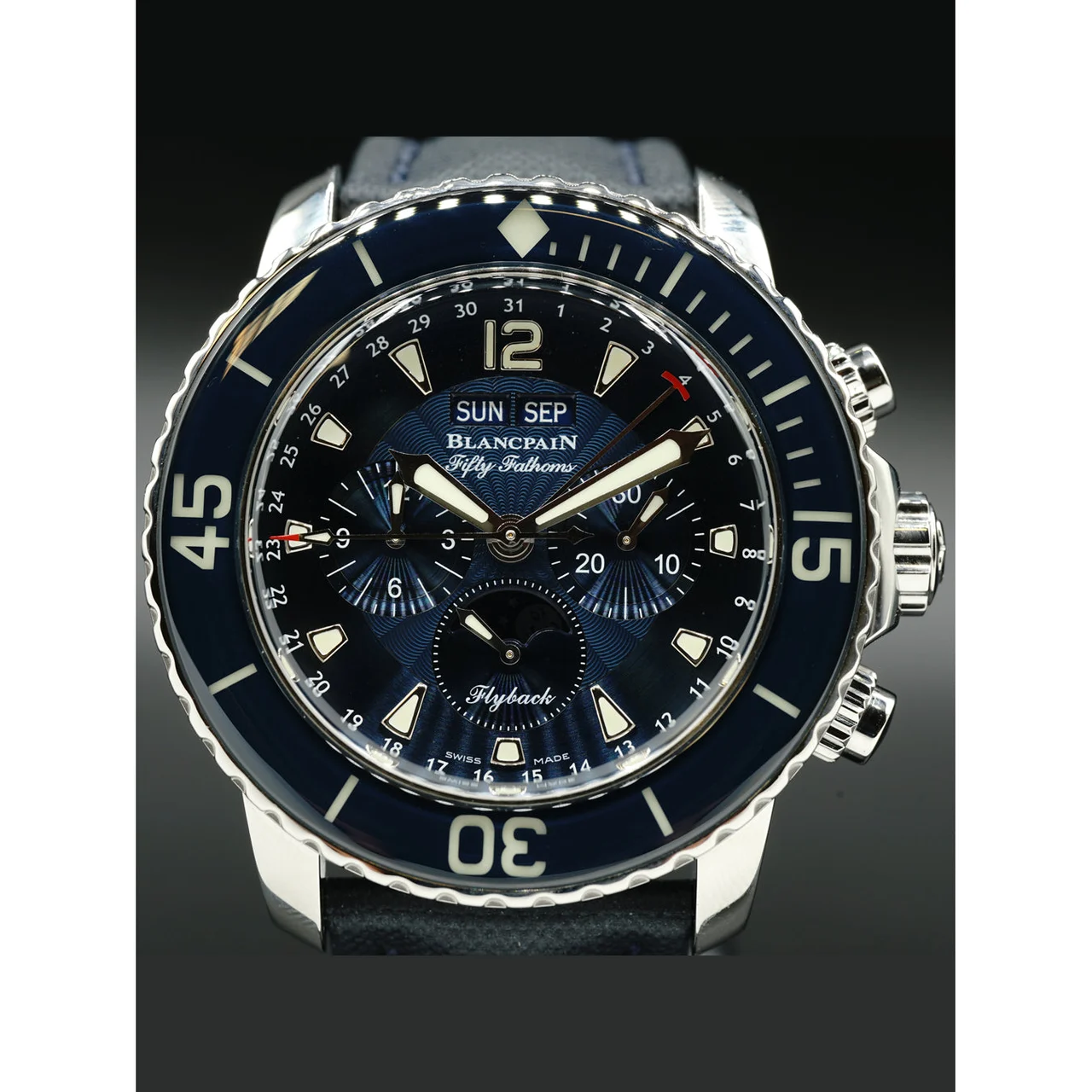 Blancpain Fifty Fathoms Complete Calendar Flyback Chronograph Moon Phase 5066F-1140-52B 210000021068 kol saati