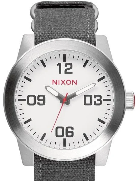 Nixon Corporal Quartz Watch with 48mm Stainless Steel Case and Crisp White Dial #A243-100 