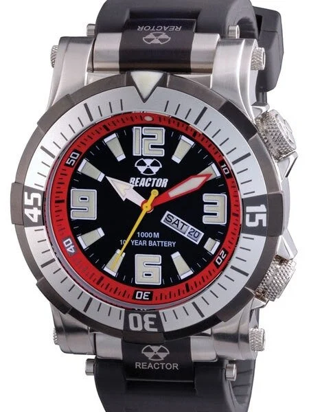 Reactor Poseidon SS 1000 Meter Dive Watch with SuperLuminova Illumination and Stainless St
