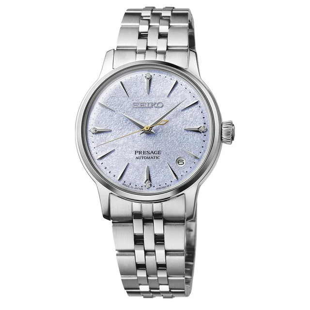 Seiko Presage 34mm Cocktail Time with Light Blue "Skydiving" Dial #SRPL61 kol saati