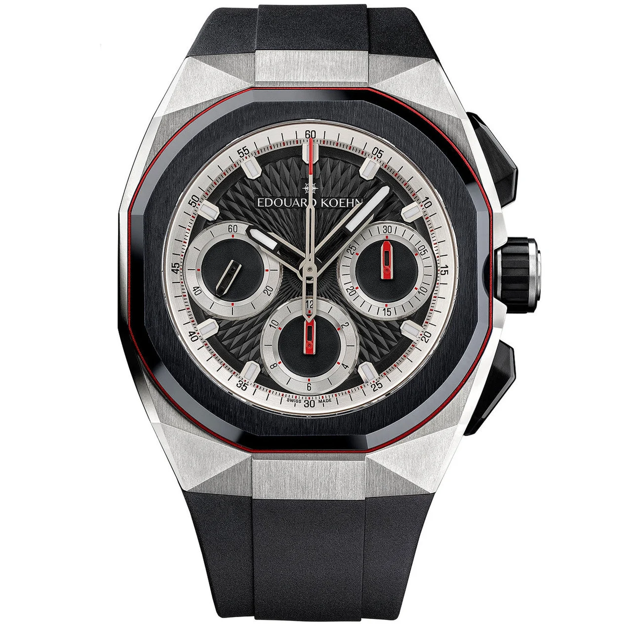 Edouard Koehn Tempus III Black Chronograph EK-CHR09GRBK 41 mm kol saati