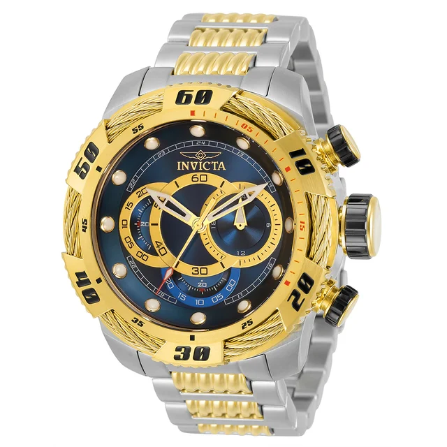 Invicta Speedway Finish Line Watch - 50mm. Steel, Gold (34160) kol saati