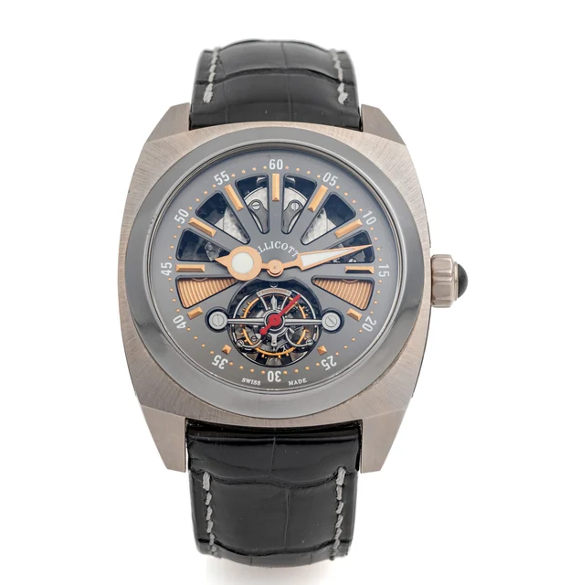 Ellicott 1738 Ref. 1700, self-winding with twin-rotor, one-minute tourbillon regulator; “T