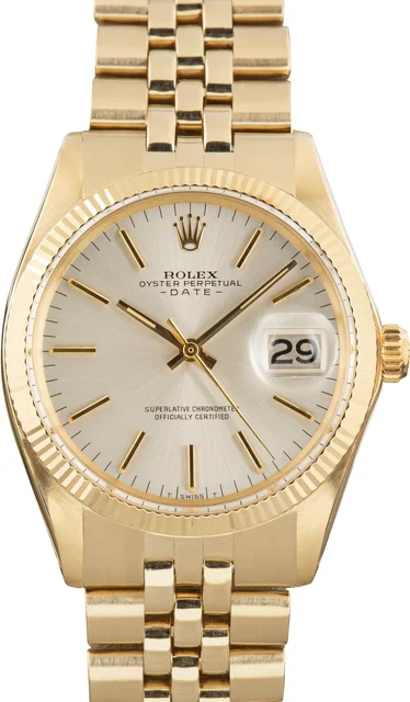 Rolex Date 1503 Silver Index Dial kol saati