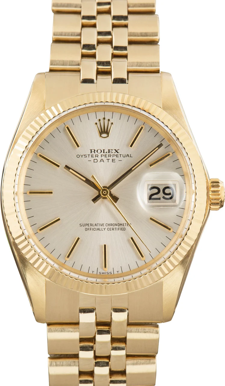 Rolex Date 1503 Silver Index Dial 34 mm kol saati
