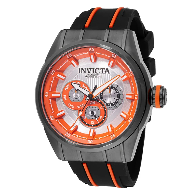 Invicta Open Box Speedway Trackline Watch - 48mm, Orange, Black (AIC-49054) kol saati