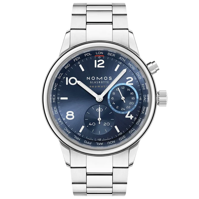 NOMOS Glashütte Club Sport Neomatik Worldtimer Blue 790.SB kol saati