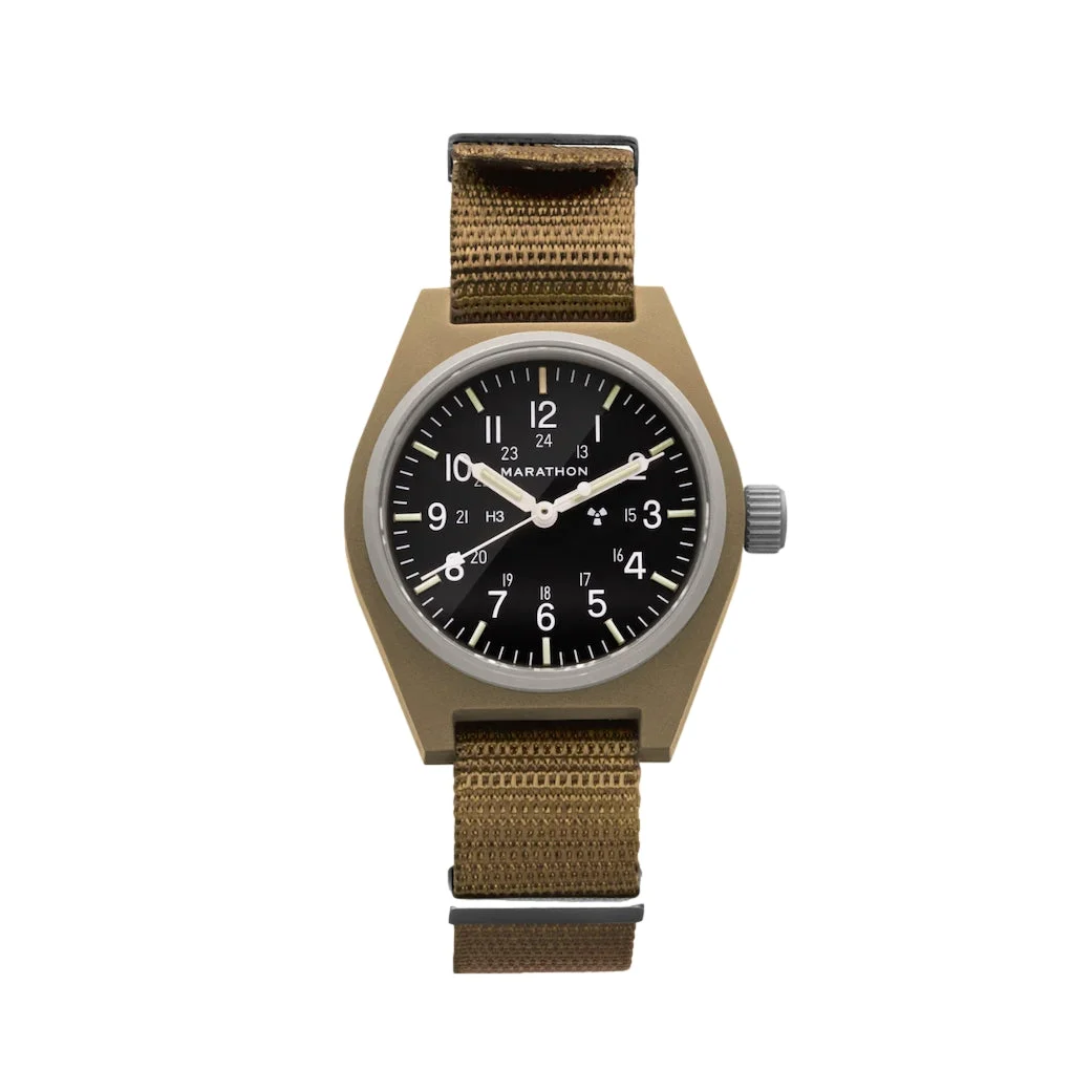 Marathon GPM Type II Field Desert Tan 34mm - Black on Nylon Strap WW194003DT-0003 34 mm kol saati