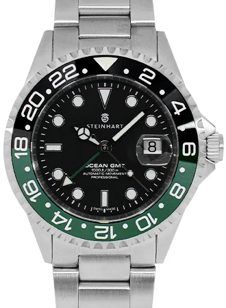 Steinhart Ocean One GMT Black/Green Ceramic 103-1480/ST 42 mm kol saati
