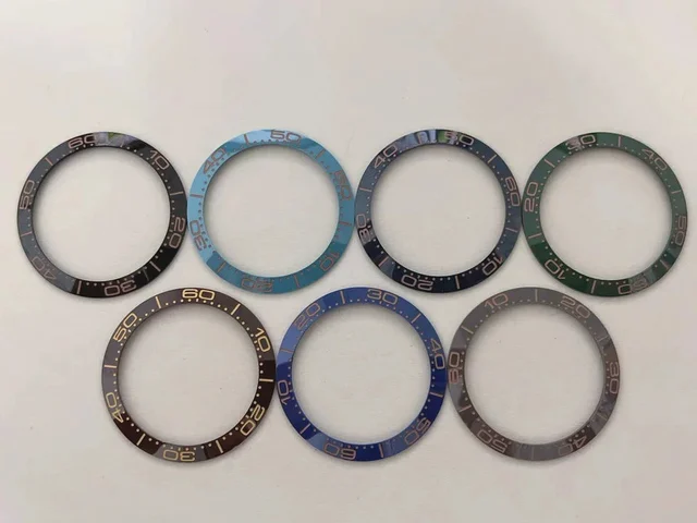 Tandorio Seamaster style bezel insert ceramic 38mmx 30.5mm for submariner watch slope 5299