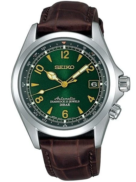 Seiko Scratch and Dent - Green Dial Automatic Alpinist Field Watch with 38mm Case, and Sapphire Crystal #SARB017 6 SND782 38 mm kol saati