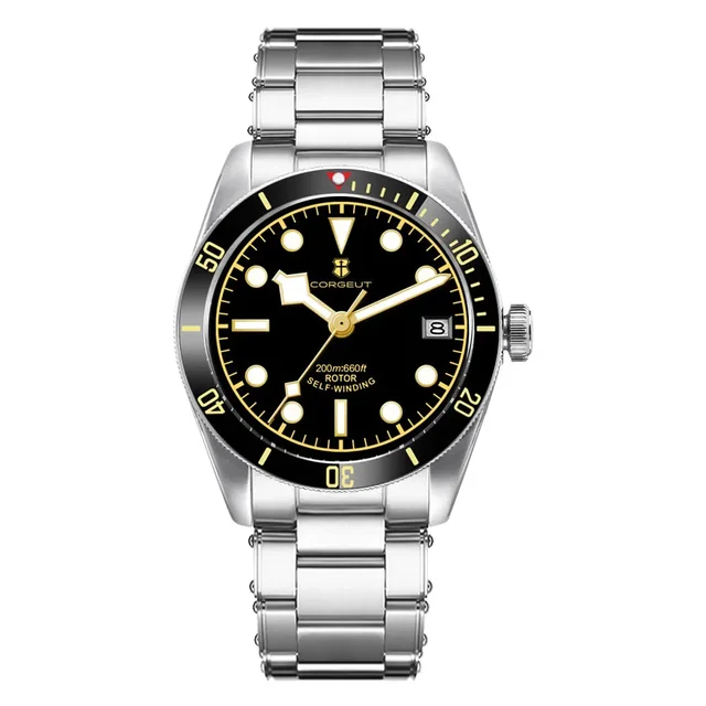 Tandorio Premium Corgeut CG2073 NH35A Diver 39mm Watch Sapphire Ceramics Bezel 20Bar 14:20