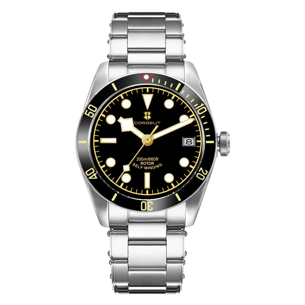 Tandorio Premium Corgeut CG2073 NH35A Diver 39mm Watch Sapphire Ceramics Bezel 20Bar 14:200005100#Goldblack;5:56964930#NH35 Movt 39 mm kol saati