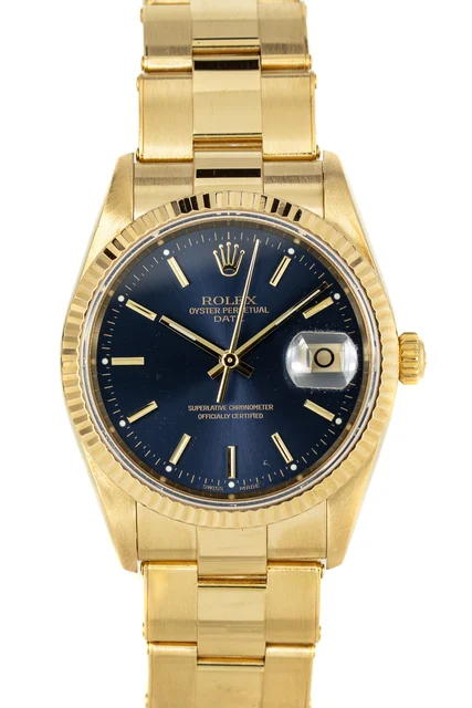 Rolex Date Ref. 15238 Blue dial kol saati